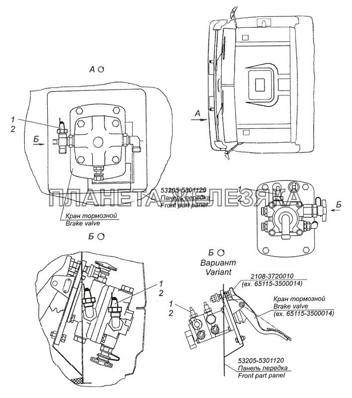 4308-3830002 Установка датчиков аварийного давления воздуха КамАЗ-4308 (2008)